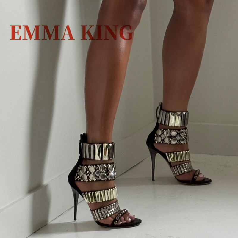 Platform Mule Heel - Zwart verfraaid enkelbandje sandalen zomer vrouwen
