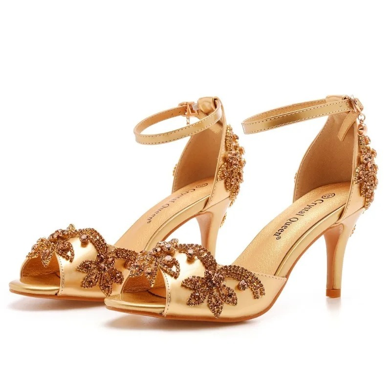 Women'S Shoes Peep Toe - Modeontwerper Damesschoenen Luxe strass peeptoe sandalen