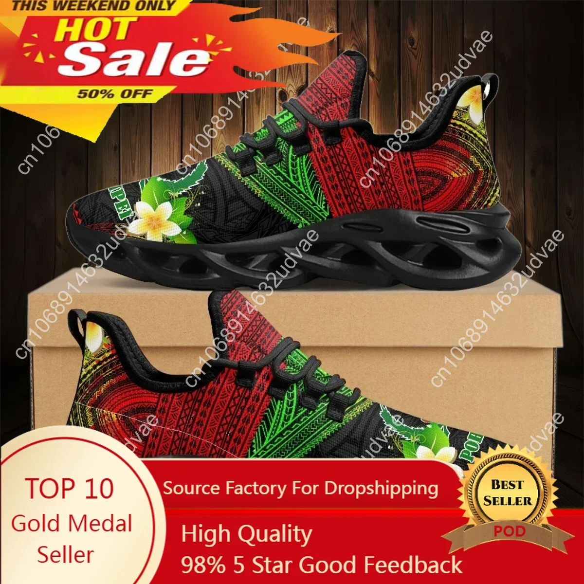 Women Shoes Running - Polynesische Pohnpei Plumeria Design dameskussen mesh