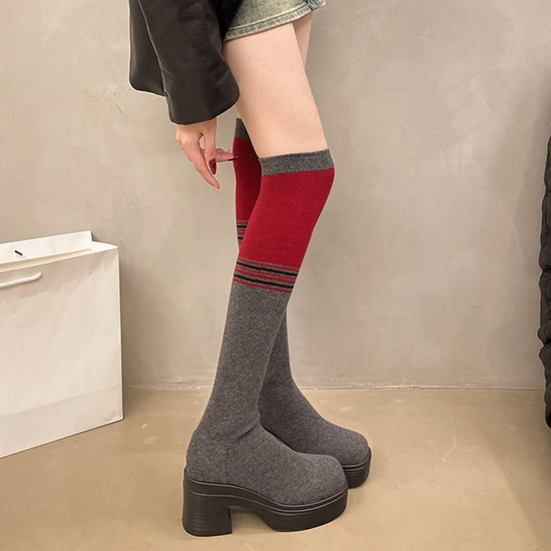 Sock Boot Women - Dikke hak dames over-de-knie soklaarzen 2025