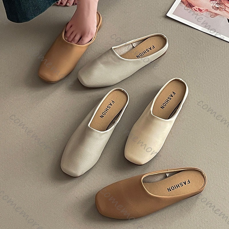 Slip On Mule Flat - Comemore Retro Baotou Halve Slippers Met