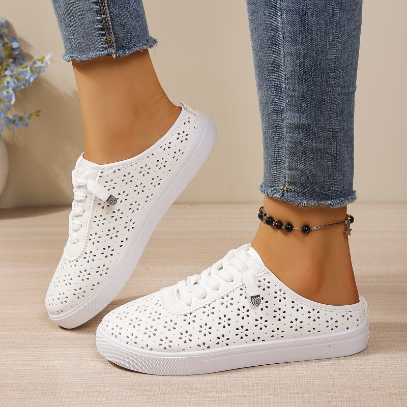Slip On Mule Flat - Bloemenprint Slip-on Mule Trainers met elastische