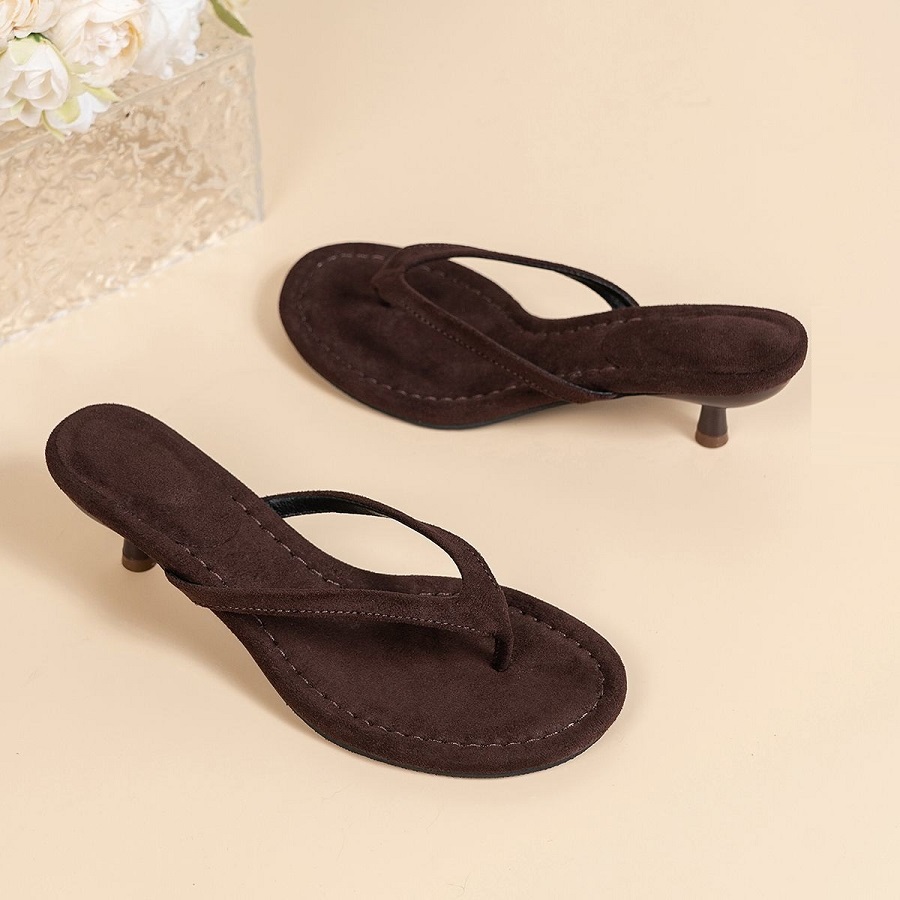 Thong Flat Sandal - Nieuwe imitatie suède sandalen met hoge