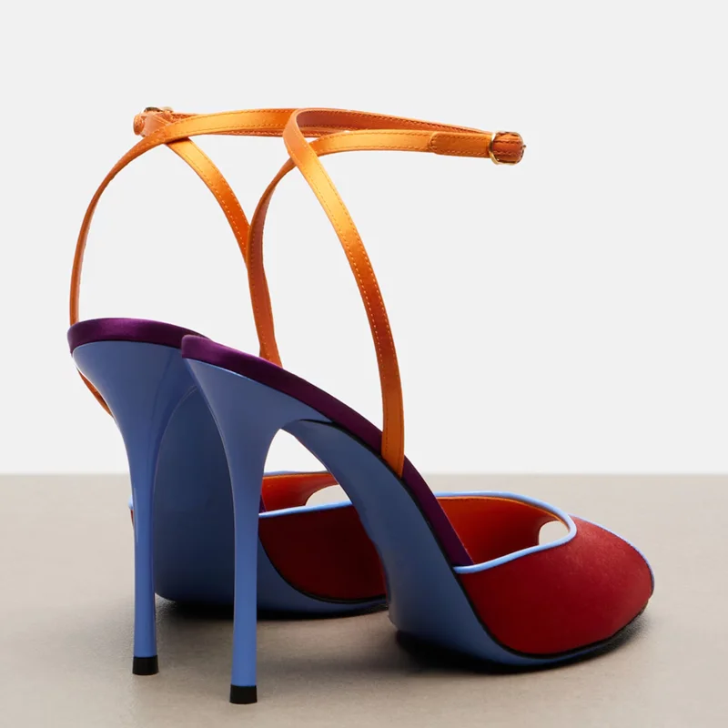 Satijn gemengde kleuren peep t - Women'S Shoes Peep Toe recensie en prijs