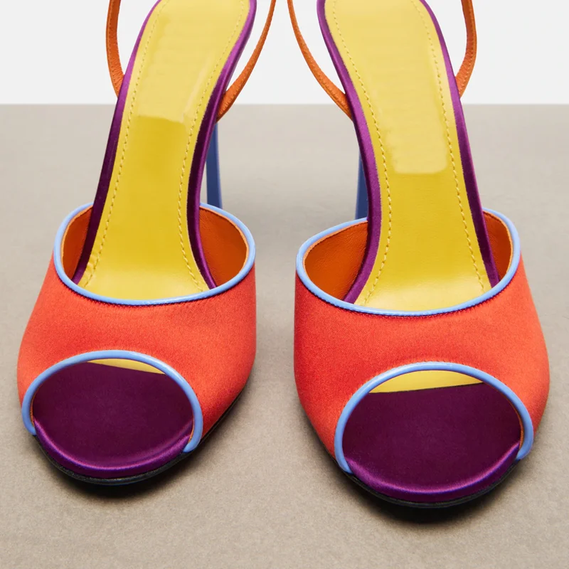 Satijn gemengde kleuren peep t - Women'S Shoes Peep Toe recensie en prijs