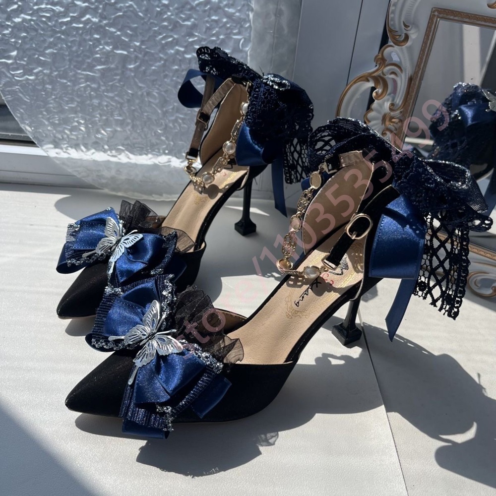 2026 Nieuwe satijnen pumps met - Women'S Shoes Navy Blue recensie en prijs
