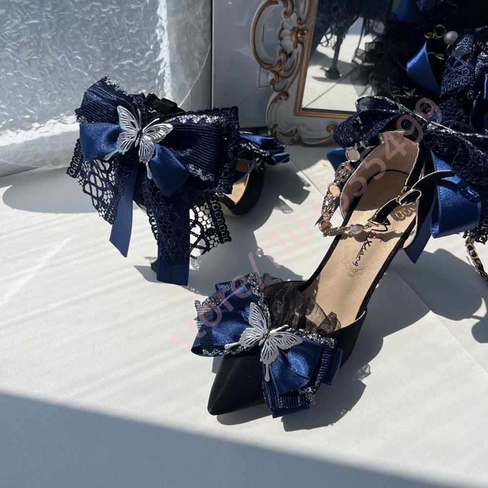 2026 Nieuwe satijnen pumps met - Women'S Shoes Navy Blue recensie en prijs